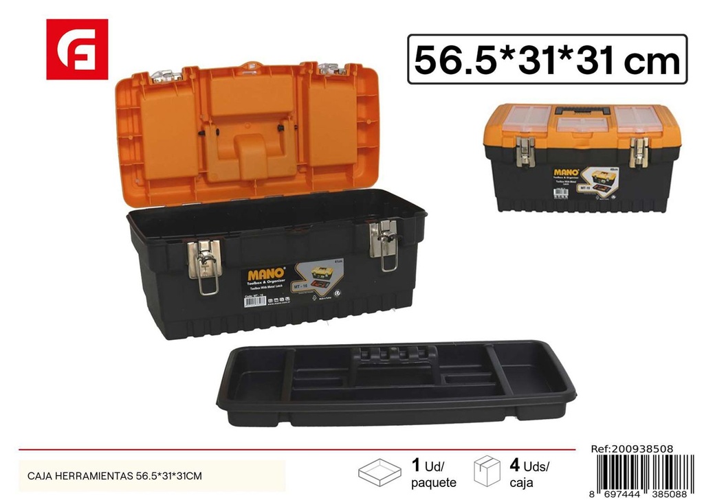 Caja de herramientas 56.5x31x31cm para almacenamiento