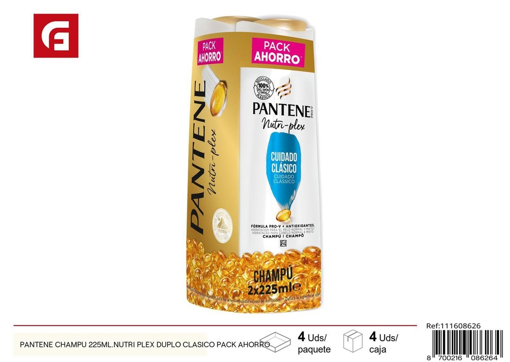 Champú Pantene 225ml Nutri Plex Duplo Clásico, pack ahorro