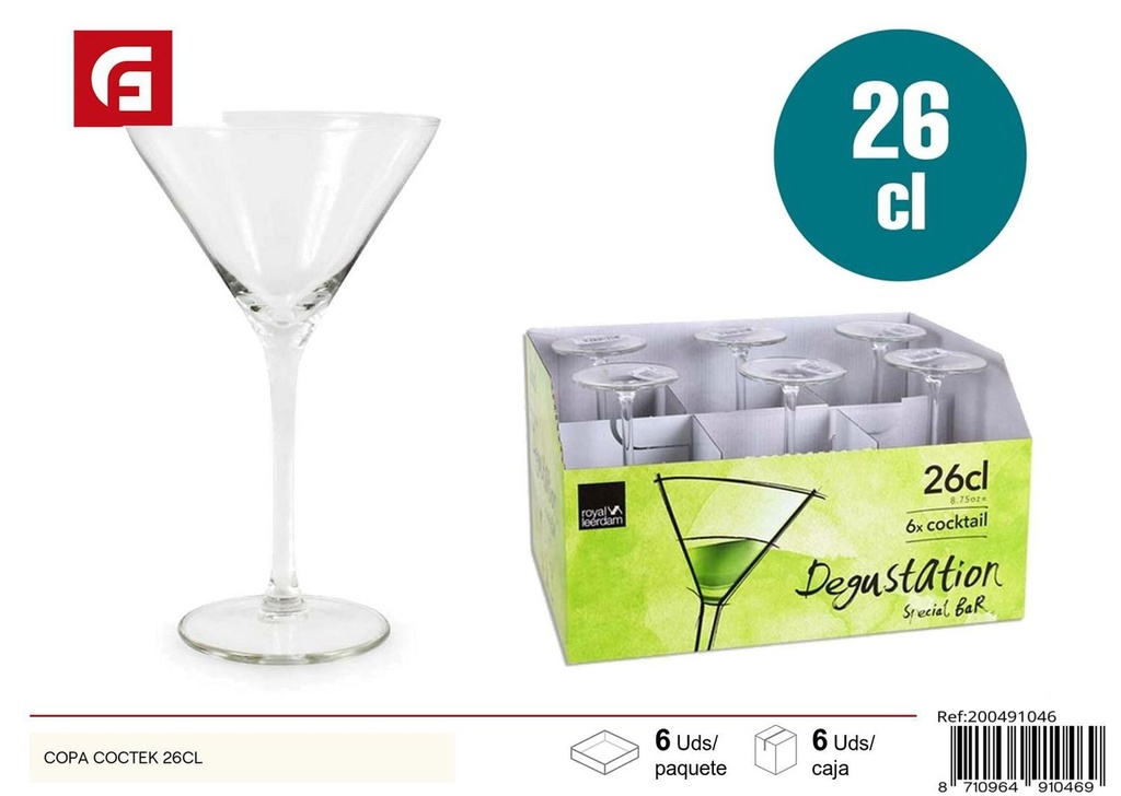 Copa de cóctel 26cl para bebidas