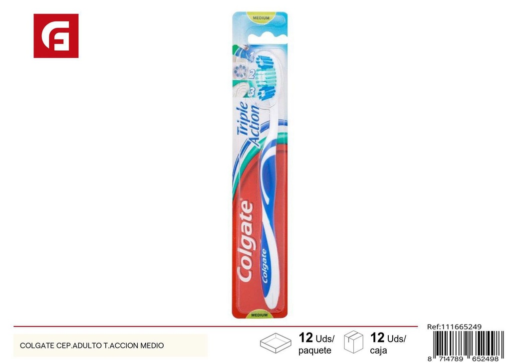 Cepillo de dientes adulto Colgate acción media para higiene bucal