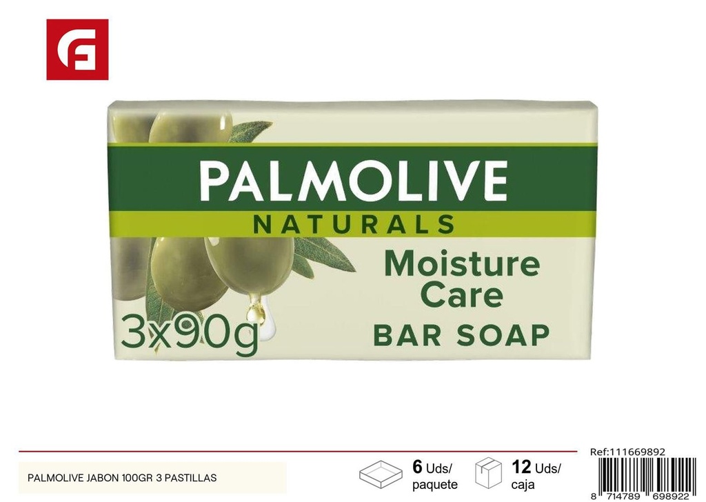 Jabón Palmolive 100gr 3 pastillas para higiene personal