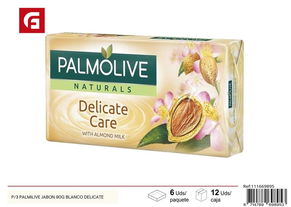 Jabón Palmolive Delicate 90g 3 unidades para higiene personal