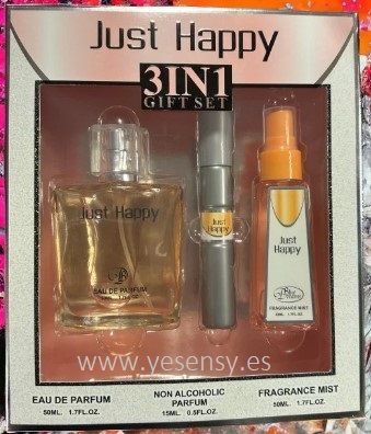 Estuche Just Happy 3IN1 gift set femme para regalo