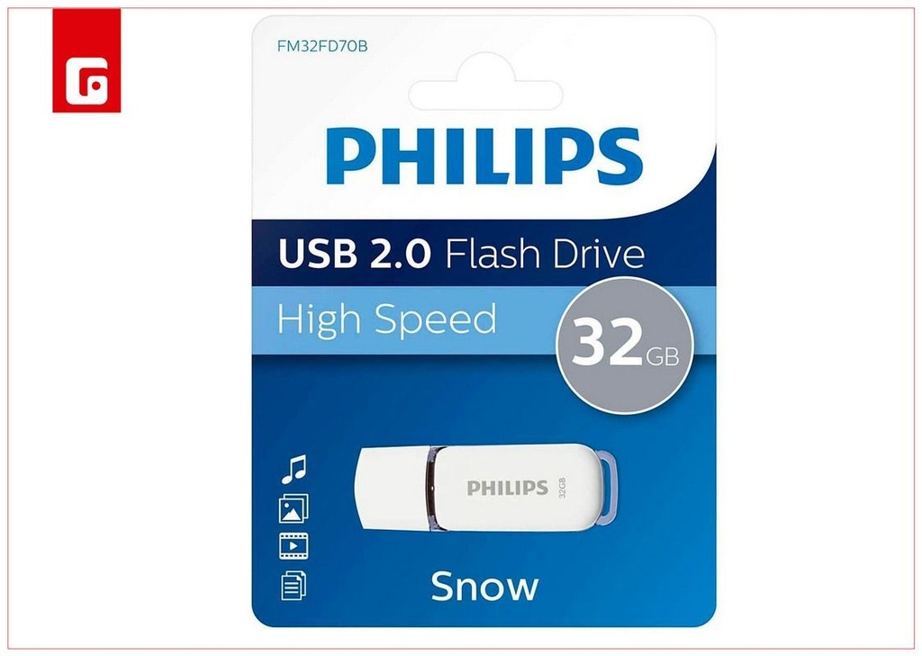 Pendrive USB 32GB Philips Snow Edition para almacenamiento de datos