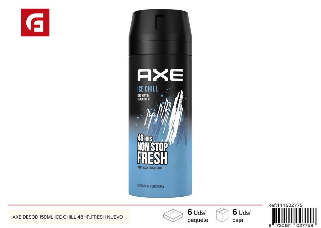 Desodorante Axe Ice Chill 150ml 48hr Fresh