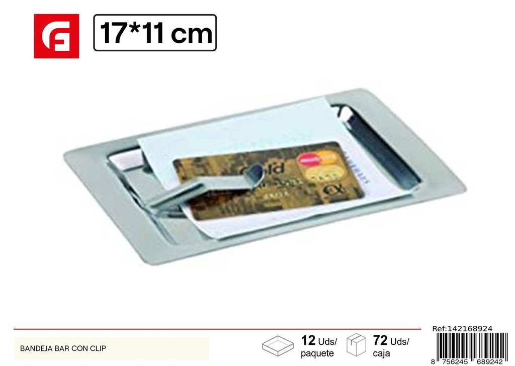 Bandeja bar con clip - Utensilios de cocina