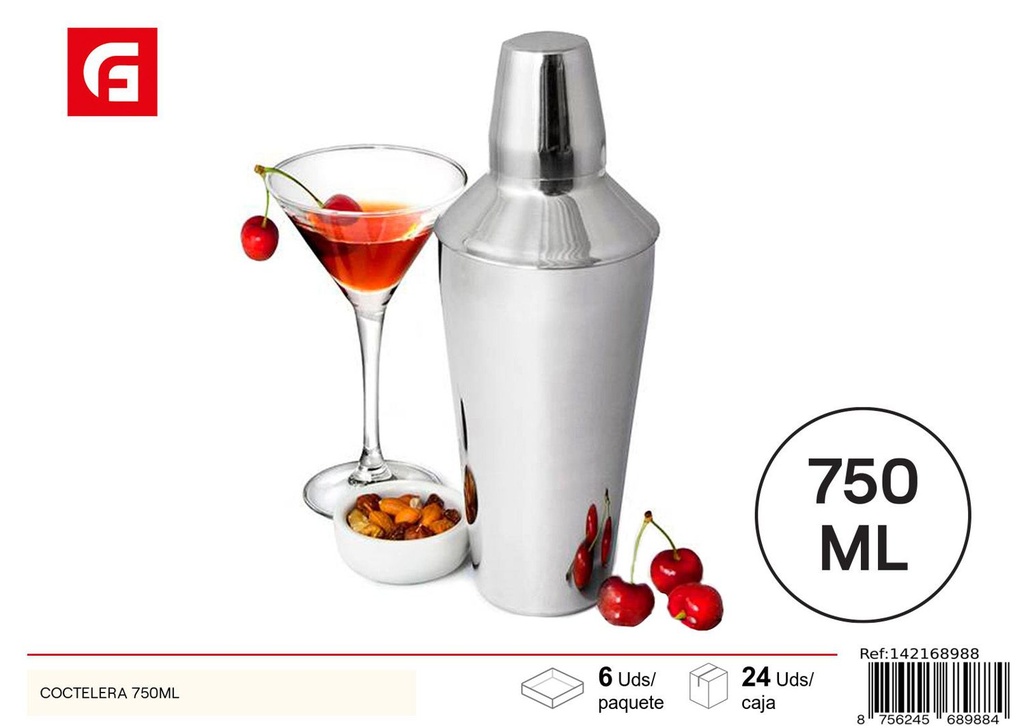 Coctelera 750ml de acero inoxidable para bebidas y cócteles