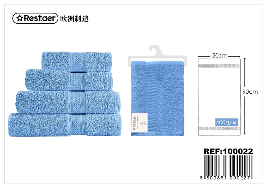 Toalla 50*90cm azul medio para baño