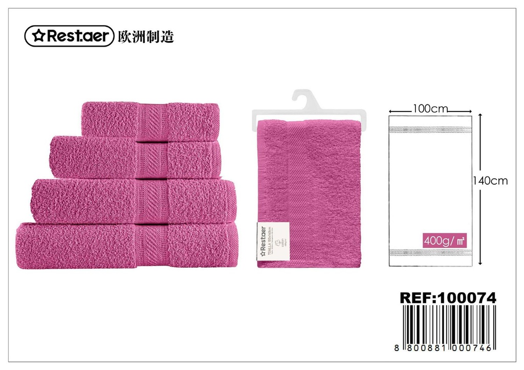 Toalla fucsia 100*140cm 400g