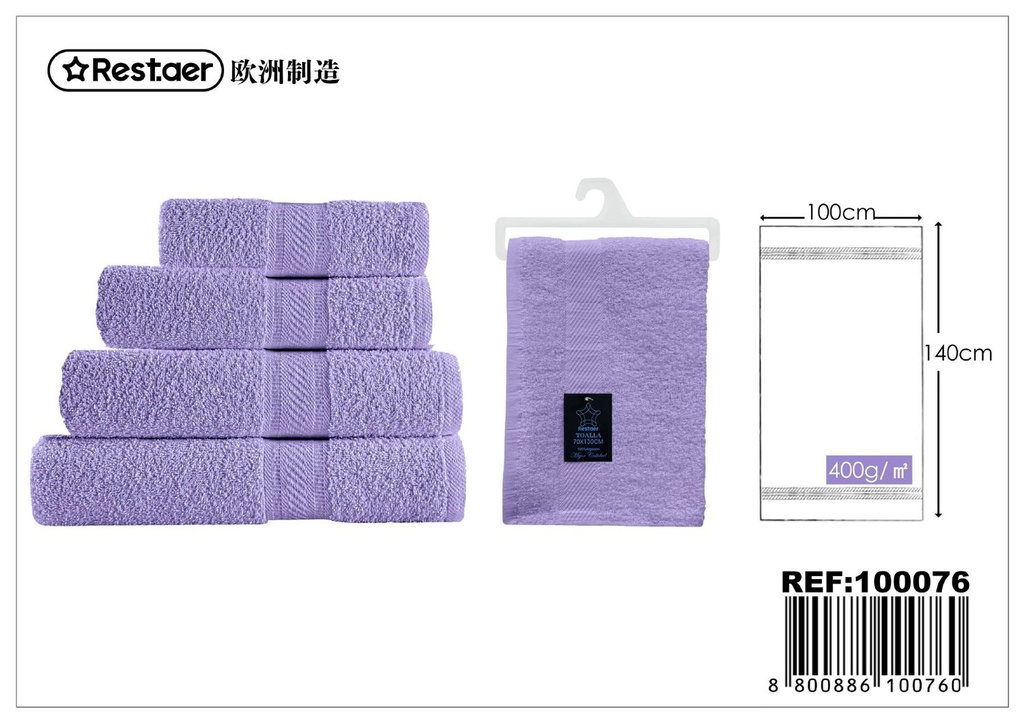 Toalla violeta 100*140cm 400g para baño