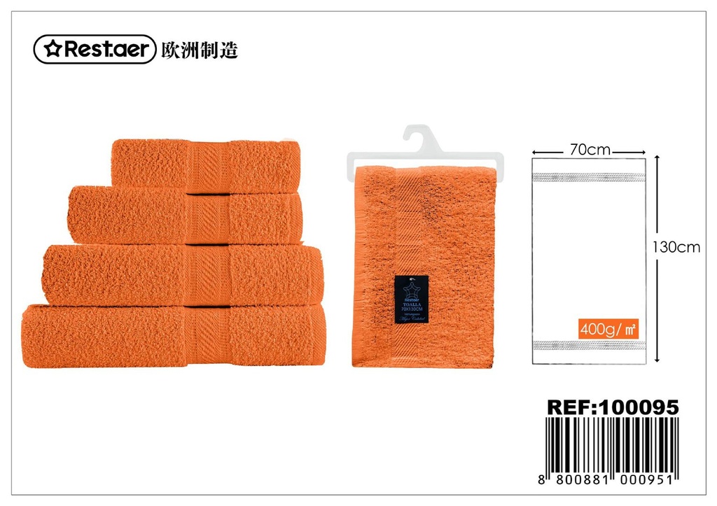 Toalla naranja 70*130cm 400g para baño