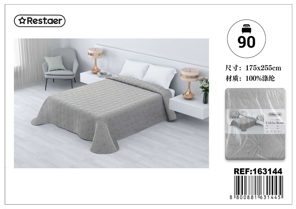 Cubre cama 90cm 175*255 gris para dormitorio