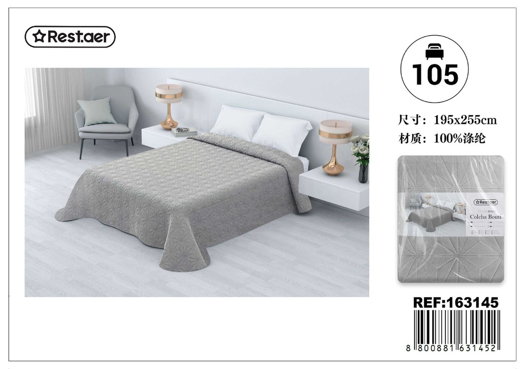 Funda para cama 105cm gris 195x255cm