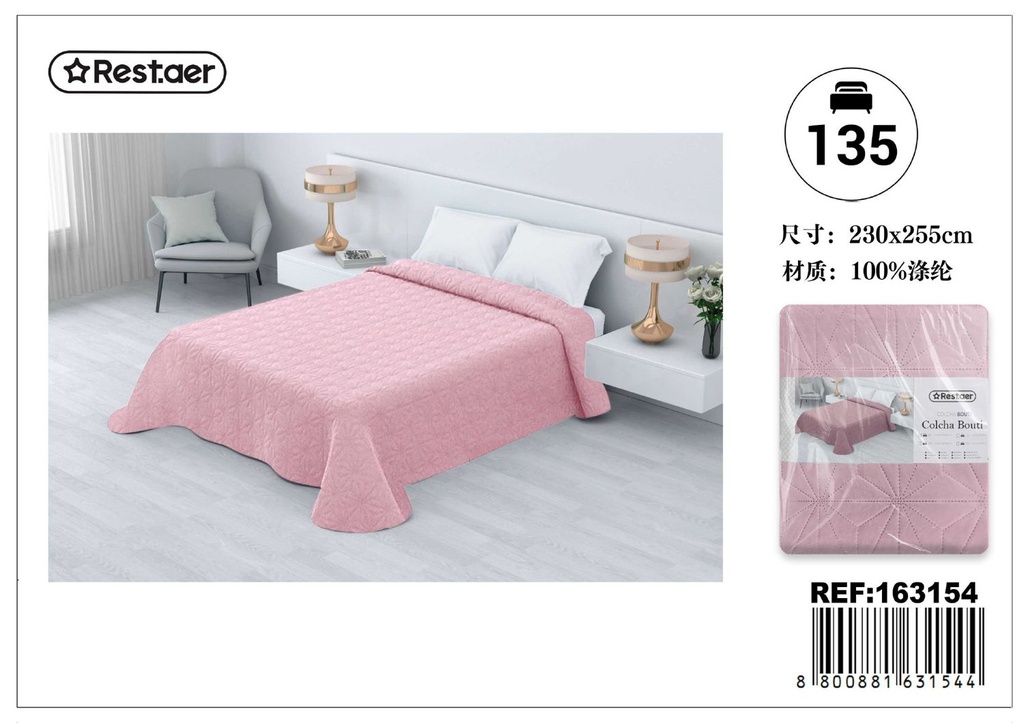 Ecobuti colcha 230x255 cm rosa