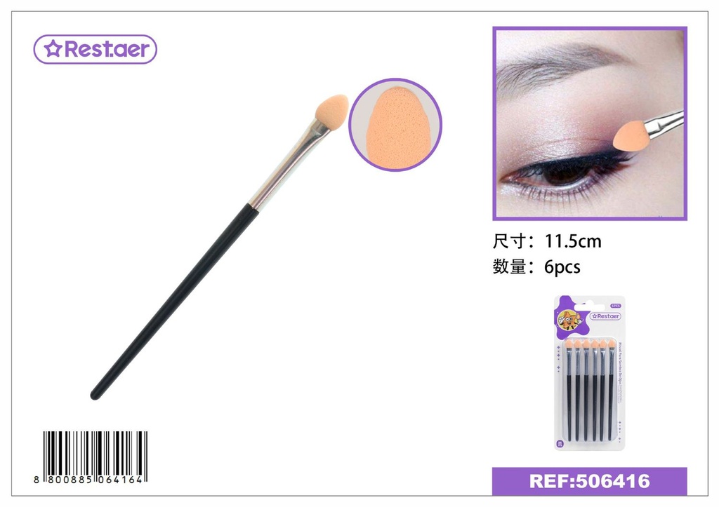 Palito para sombra de ojos 6pcs para maquillaje