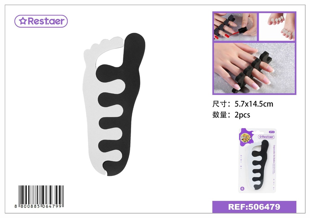 Separador de dedos 12.5cm para pedicura y manicura