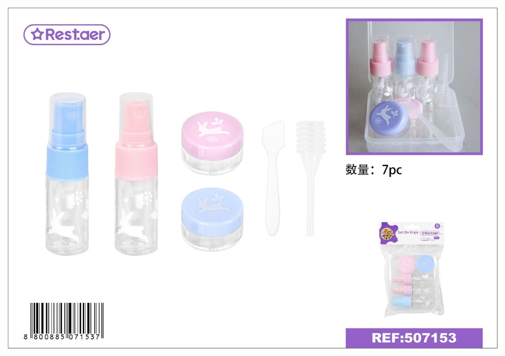 Set de viaje 7 piezas - Accesorios de belleza