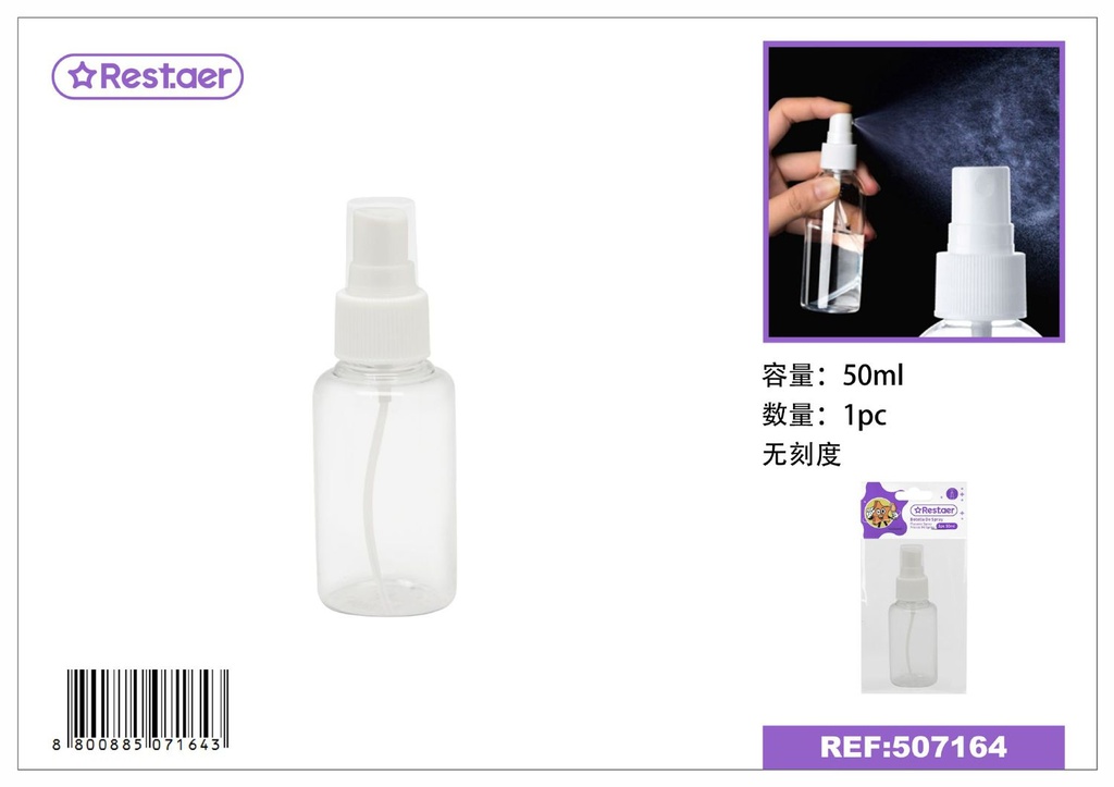 Botella de spray 50ml transparente