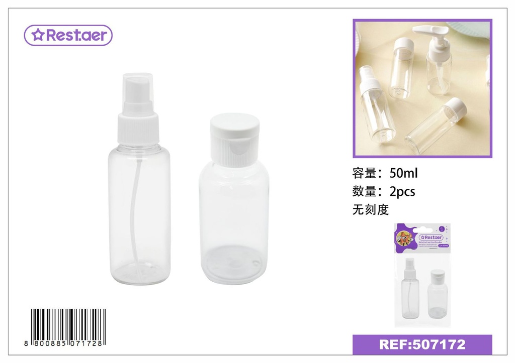 Set de viaje de botellas de spray 50ml 2pcs