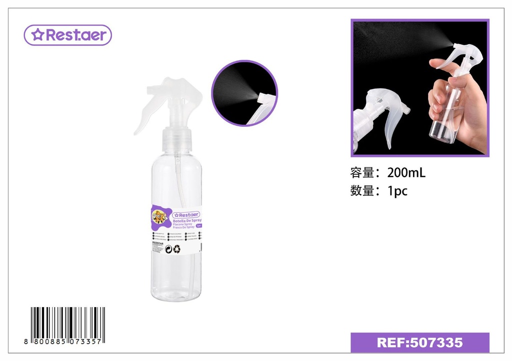 Botella de Spray 200ML - Envases de belleza y accesorios