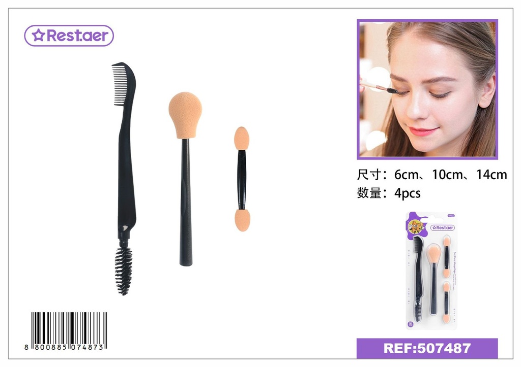 Set de pinceles de maquillaje 4pcs para belleza