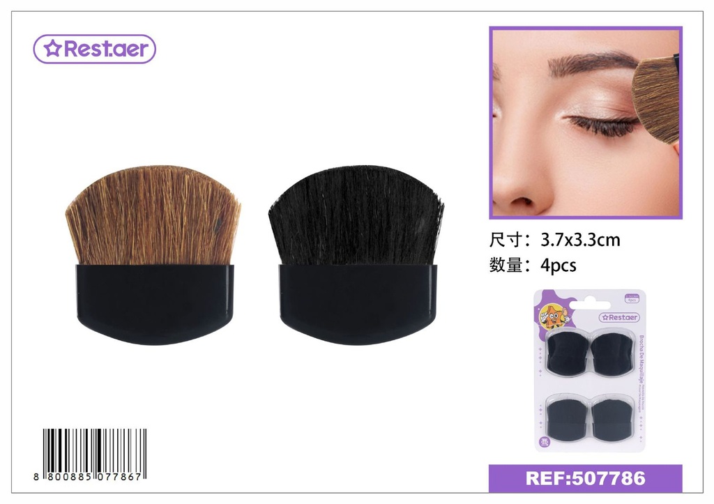 Brocha de maquillaje 4pcs de lana para aplicaciones precisas