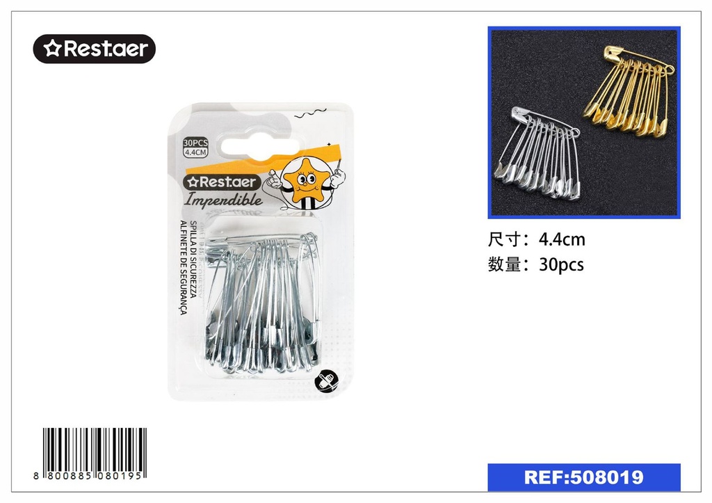 Imperdibles grandes 4.4cm 30pcs para costura y manualidades