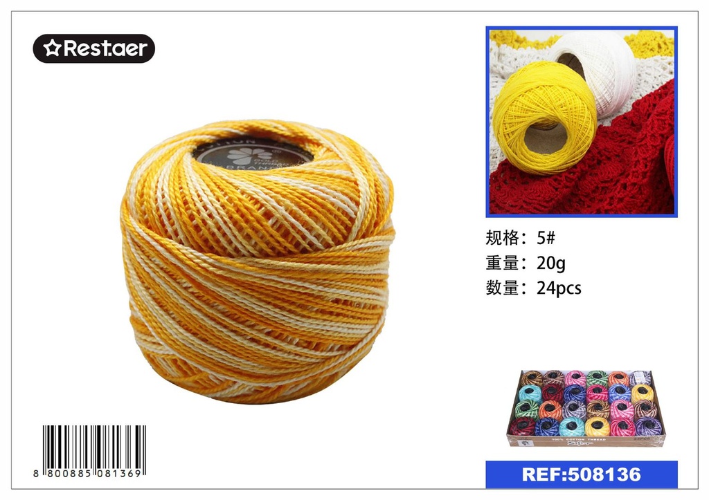 Hilo de bordar 5 (24 piezas) 20g - Material de costura