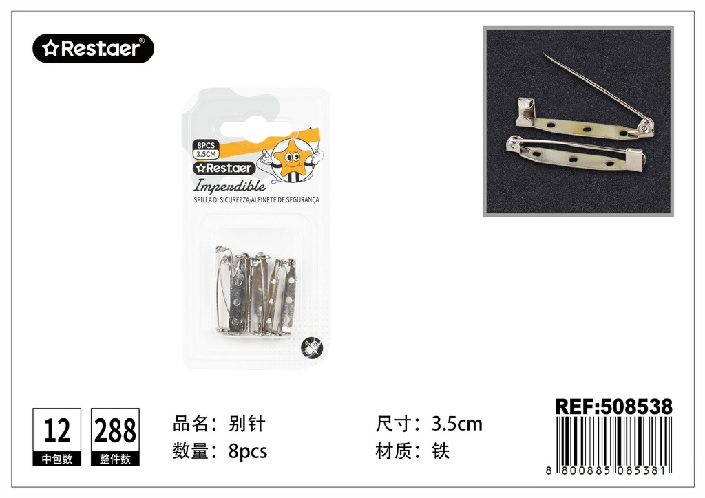 Imperdibles 3.5CM - Accesorios de costura