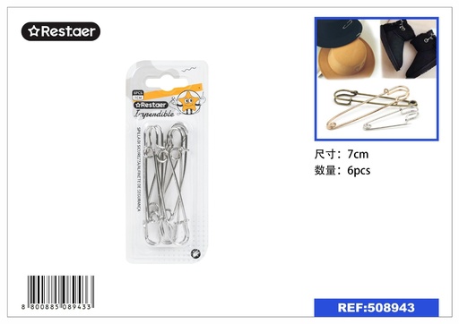 [508943] Imperdibles 7.0 cm 6 piezas - Material de costura