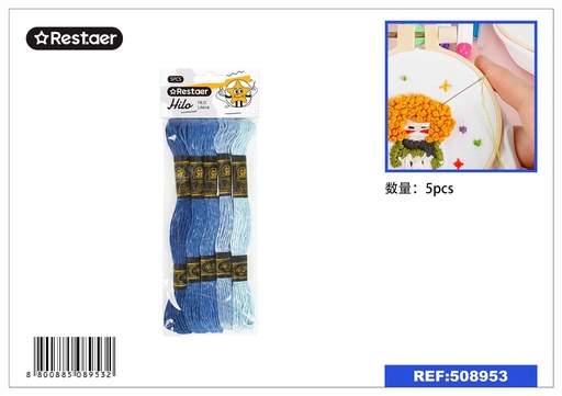 [508953] Hilo de bordado en colores 5PCS - Hilos para manualidades