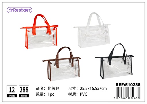 [510288] Neceser transparente rectangular 25.5x16.5x7 cm - Accesorios de belleza