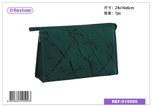 [510500] Neceser PU verde oliva 24x16x6cm para maquillaje