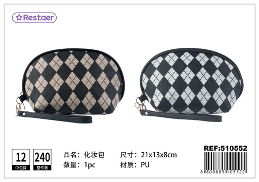 [510552] Neceser medio con cuadro de rombos 21*13*8 cm - Accesorios de belleza