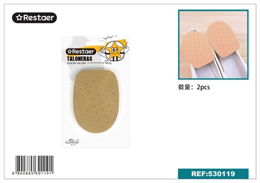 [530119] Plantilla de tacón de piel color beige - Mercería y plantillas