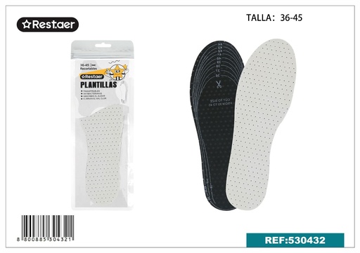 [530432] Plantillas de látex azul y negro T:36-45 - Plantillas para calzado