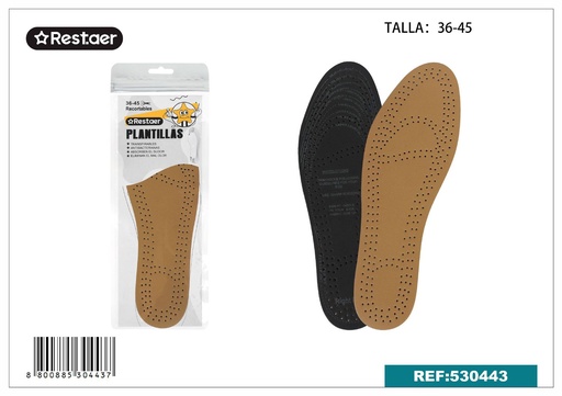 [530443] Plantillas de cuero negro EVA beige para calzado