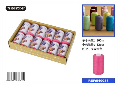 [540083] Hilo de 800 metros color rojo / rosa - Material de costura