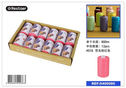 [540086] Hilo de 800 metros color rosa choque - Material de costura
