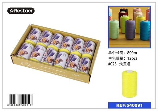 [540091] Hilo de 800 metros color amarillo claro - Material de costura
