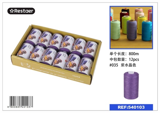 [540103] Hilo de costura 800m color púrpura para costura y manualidades