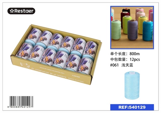 [540129] Hilo de 800 metros color celeste claro - Material de costura