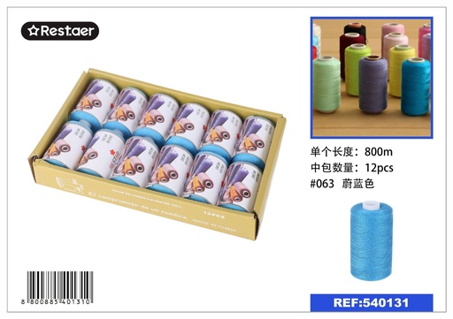 [540131] Hilo de 800 metros color celeste - Material de costura
