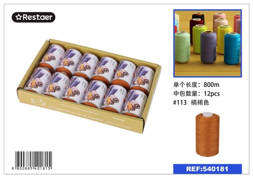 [540181] Hilo de 800 metros color anaranjado - Material de costura