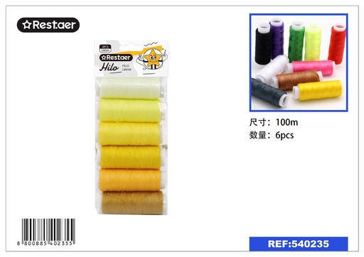 [540235] HILO (gradiente amarillo) 6PCS 100M - Accesorios de costura