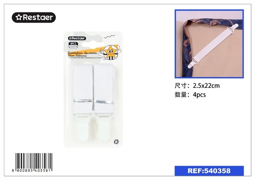 [540358] Sujetadores ajustables para sábanas 2.5cmx22cm - Accesorios de costura