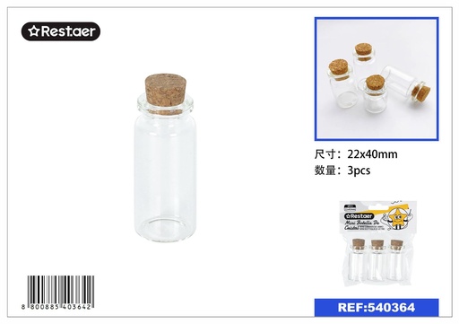 [540364] Mini botella de cristal 22 x 40mm - Envases de almacenamiento