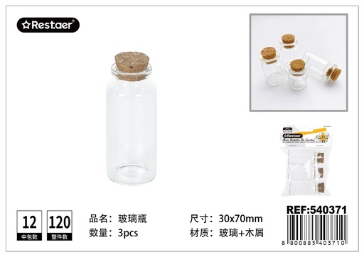 [540371] Mini botella de cristal 30*70MM - Envases y decoración con vidrio