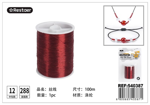 [540387] Hilo de coser rojo 100m para costura