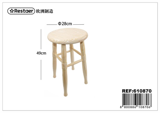 [610870] Banco torneado 28x28x49 cm - Mobiliario de madera